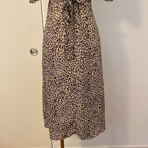Showroom Leopard Print Tie Back Midi Dress Size Large - Picture 8 of 14